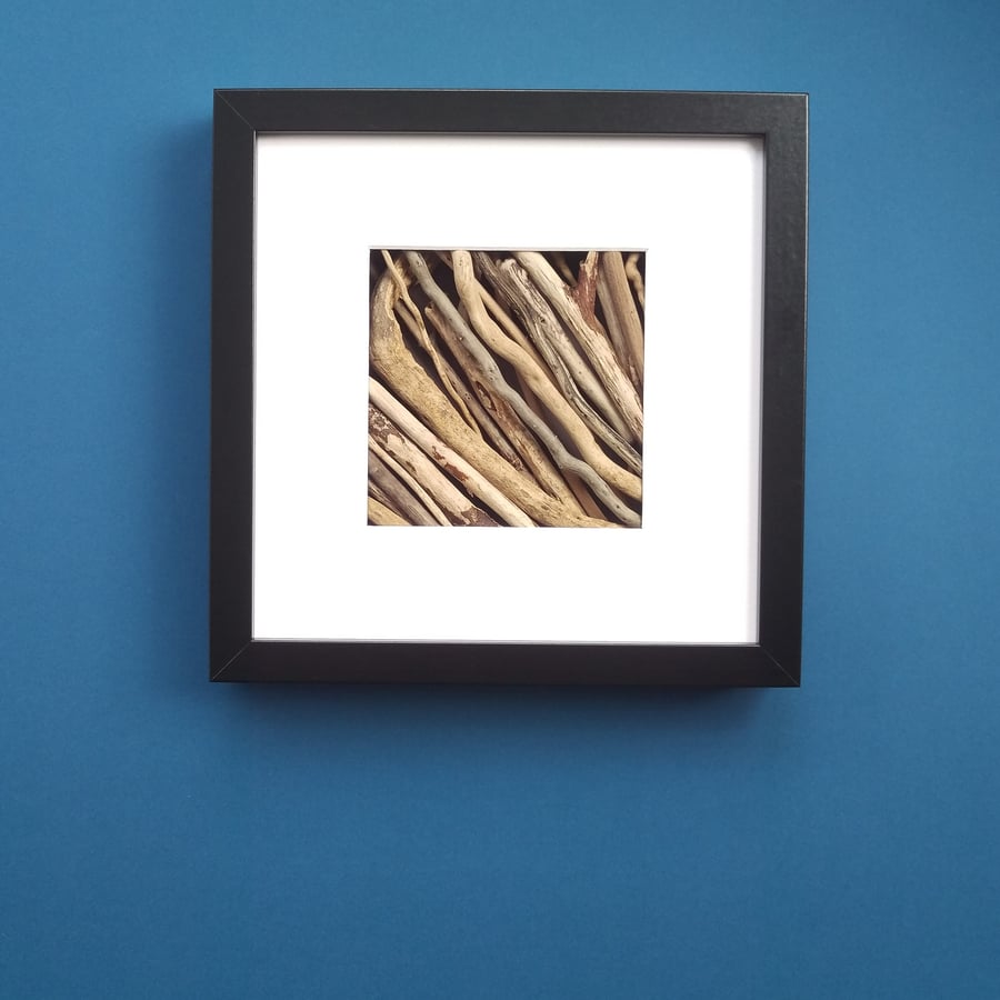 Driftwood Picture with Deep Black Box Frame