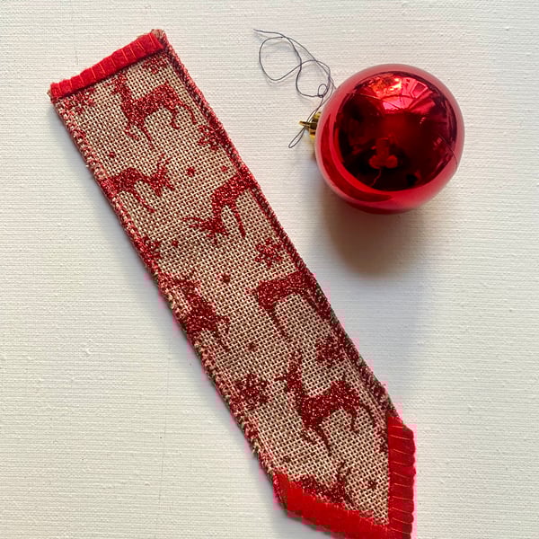 Christmas themed book marker with reindeer 