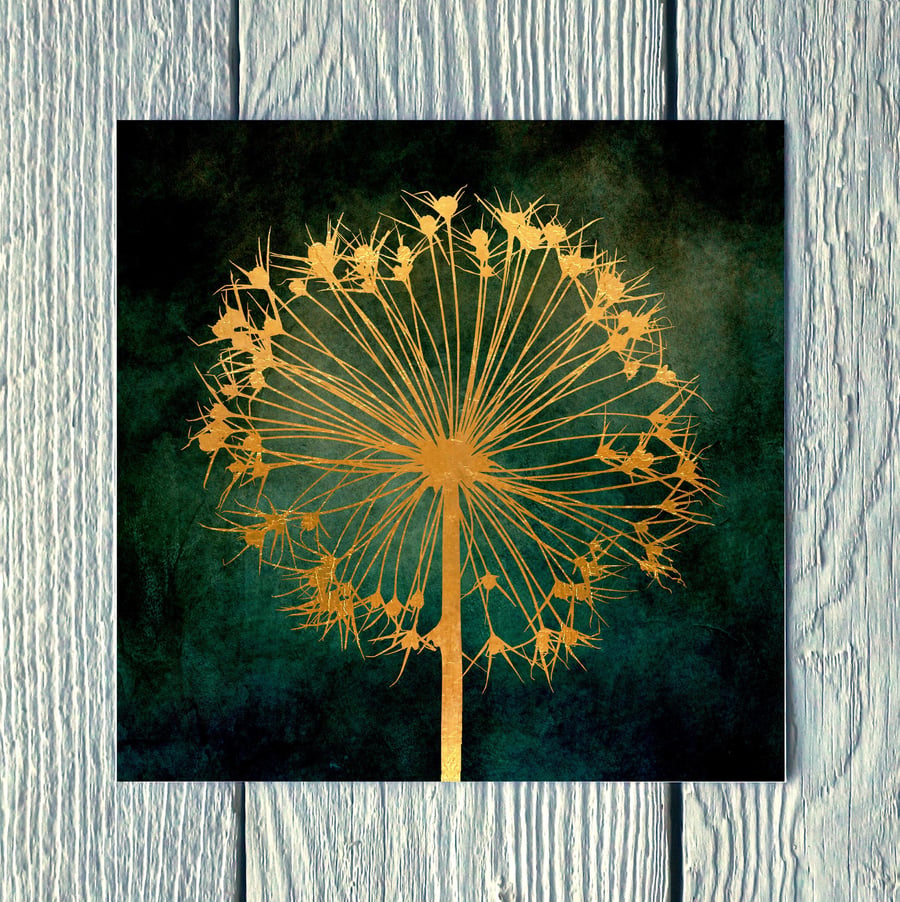 Globe Allium Seed Head, Greetings Card