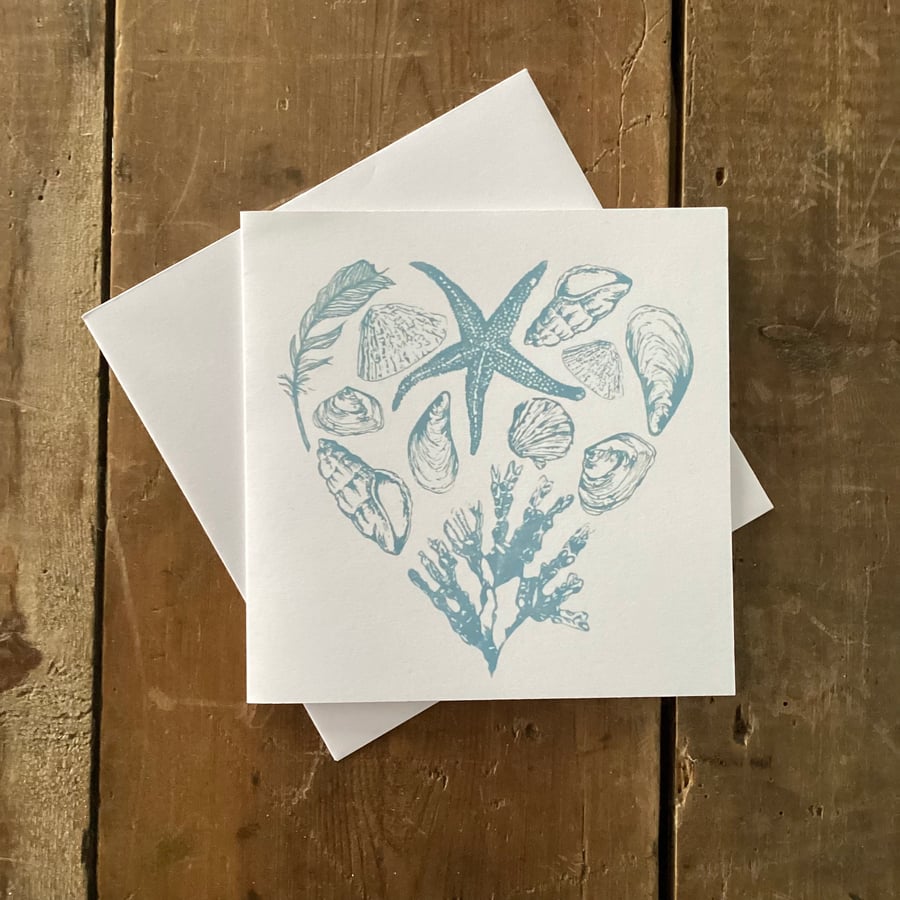 Coastal Heart Card - perfectly imperfect wedding anniversary engagement