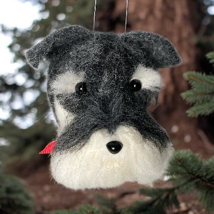 Needle felted dog bauble - Schnauzer