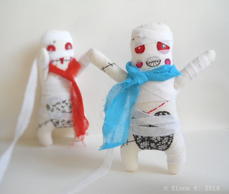freehand embroidery zombie mummy