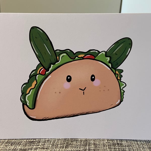Taco bunny greetings card