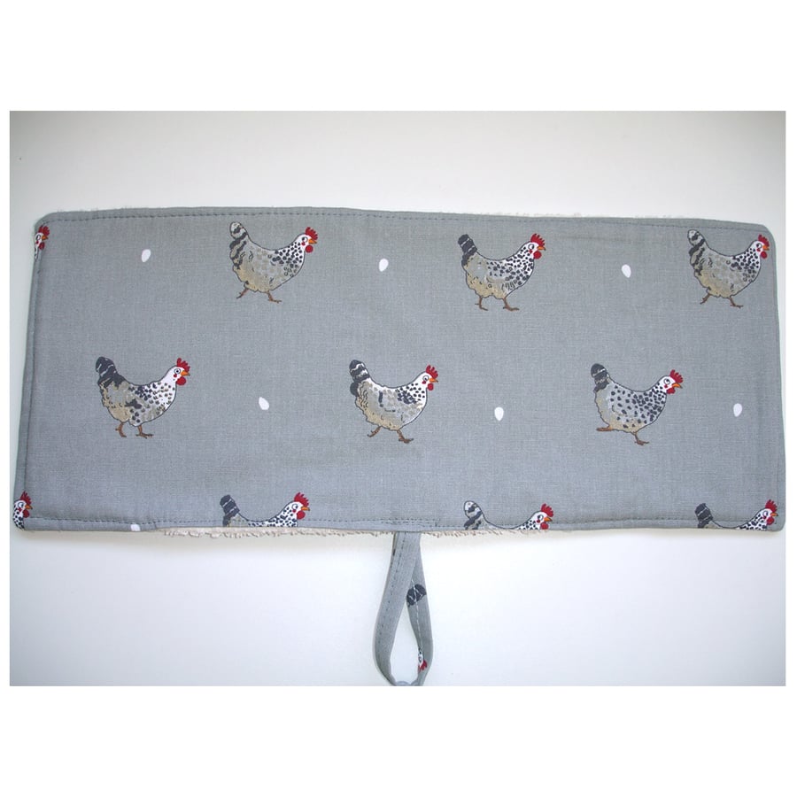 Rayburn Pattern 2 3 Regent 21" Wide Hob Lid Mat Pad Hat Cover Chickens Grey Hen