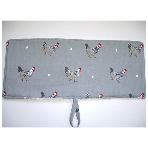 Rayburn Pattern 2 3 Regent Hob Lid Mat Pad Hat Cover Chickens Grey Hen