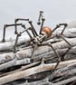 Copper Beaded Spider Ornament - Wire Spider Decoration with Pin  - Image 1