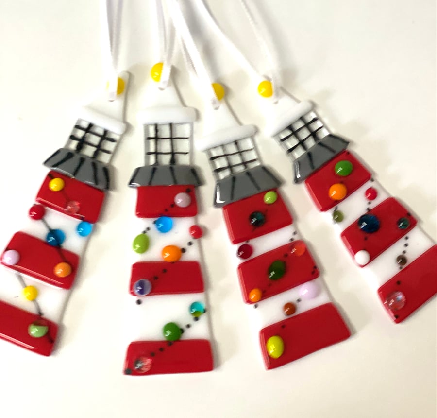 Christmas glass decoration, smeatons lighthouse