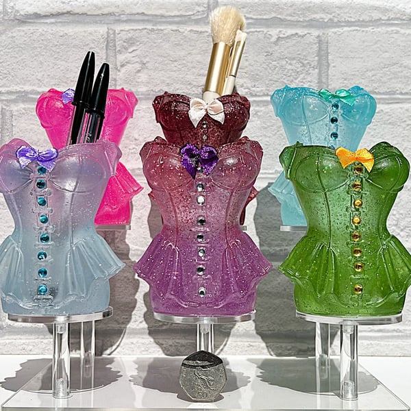 Bodice Make Up Brush Or Pen Holder Various Colours In "Choose Options"
