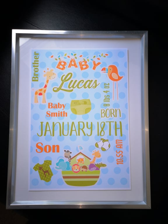 Baby Boy Personalised Print - ark