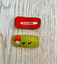 Handmade Felt Woodland Mushroom Hair Clips, Nature Gift - Image 2