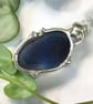 Rare Glowing Cobalt Blue Seaham Sea Glass Sterling Silver Claw Pendant - Image 6