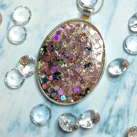 Pretty Pink Glitter Pendant