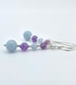 Amethyst & Angelite Earrings, February Birthstone, Anniversary, Gifts For Her