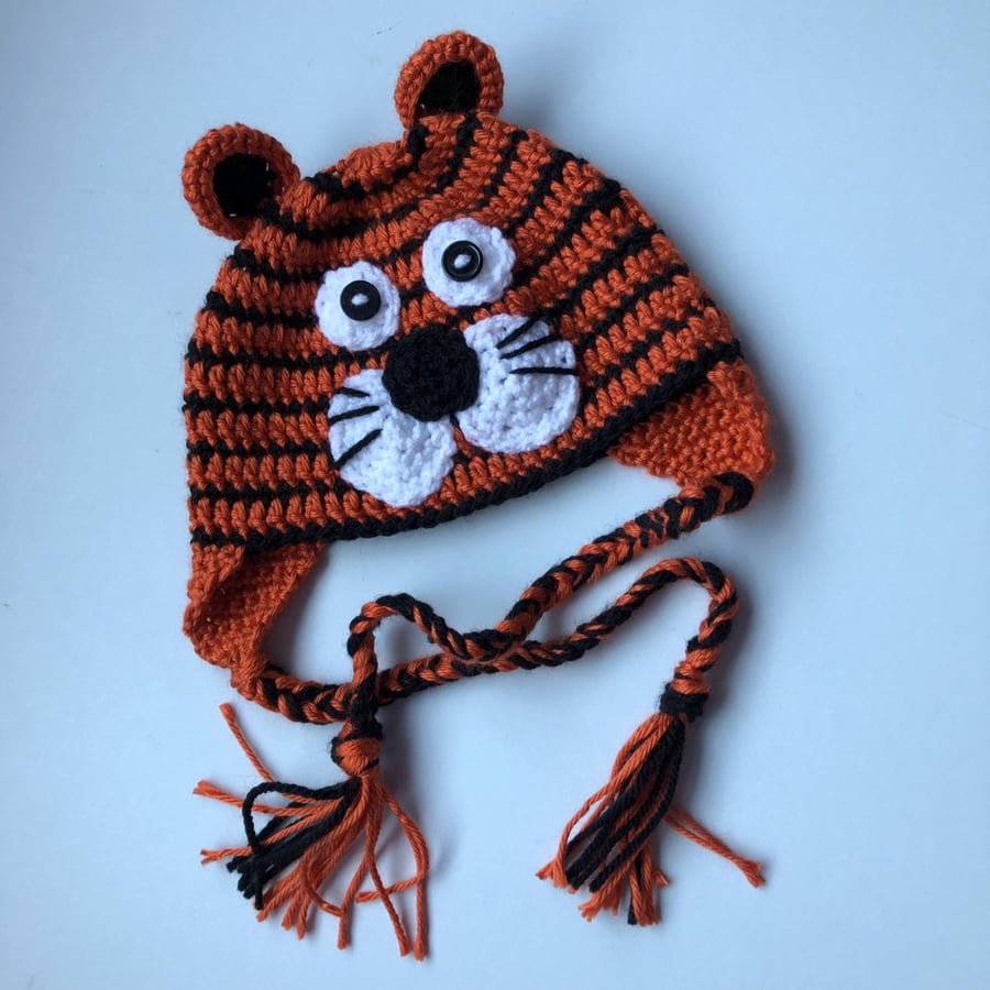 Tiger Crochet Hat, Winter Animal Hat, Roar, Tiger Fancy Dress, Dressing Up