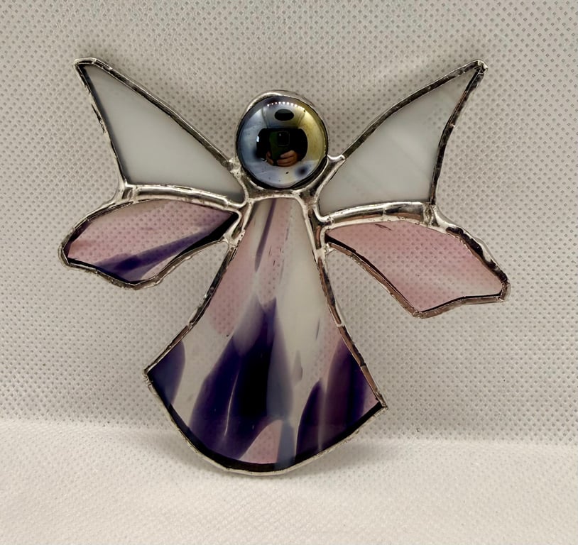 Stained Glass Woodland Fairy - purple and pink