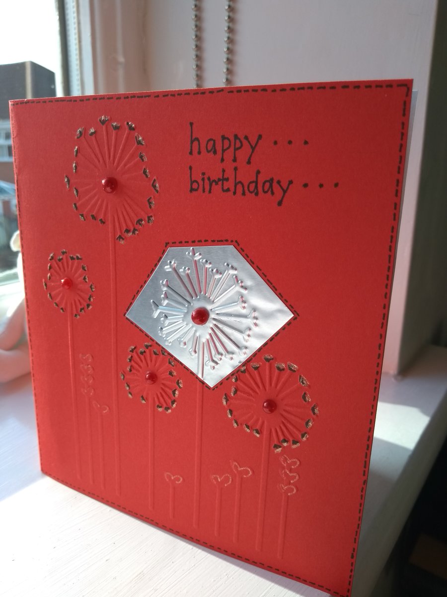 Funky dandelion birthday card