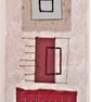 Colourful Combinations Red Grey Natural Handstitched Geometric Art Picture - Image 2