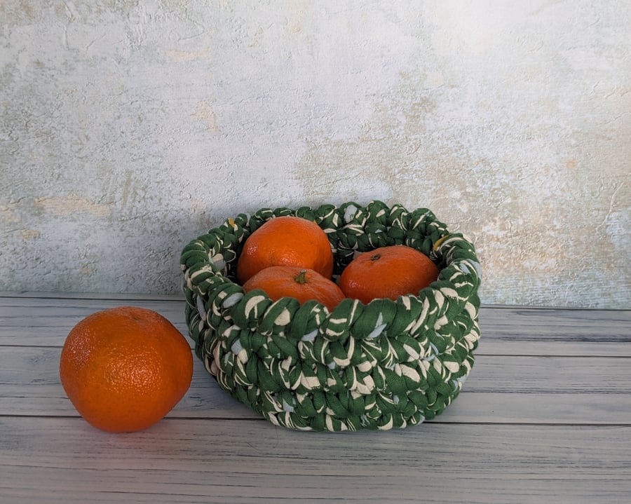 Fruit bowl, crocheted bowl, two sizes, crochet basket, home decor, recycled