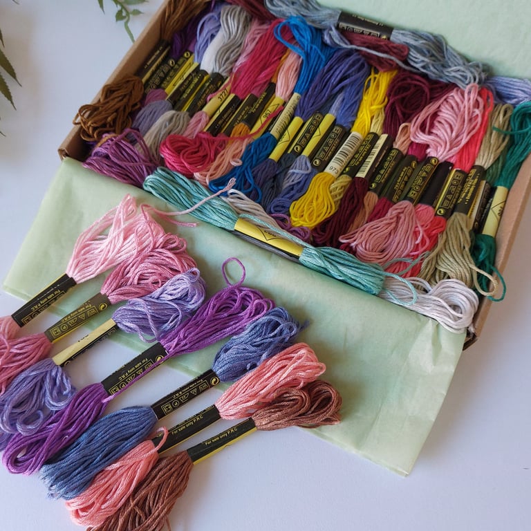 Cotton Embroidery Threads. Box of 40