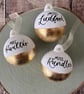 Personalised Gold Leaf Christmas Bauble, Hand lettered ceramic decoration - Image 1