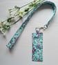 Handmade Lanyard & Pen Holder Set Turquoise Pink Floral Cotton Teacher Gift