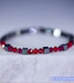 Swarovski and Hematite stretch beaded bracelet red pink black - Image 7