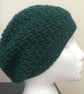 Forest Green Super Slouchy! Crocheted Beanie, Soft Beret or Slouchy Hat.