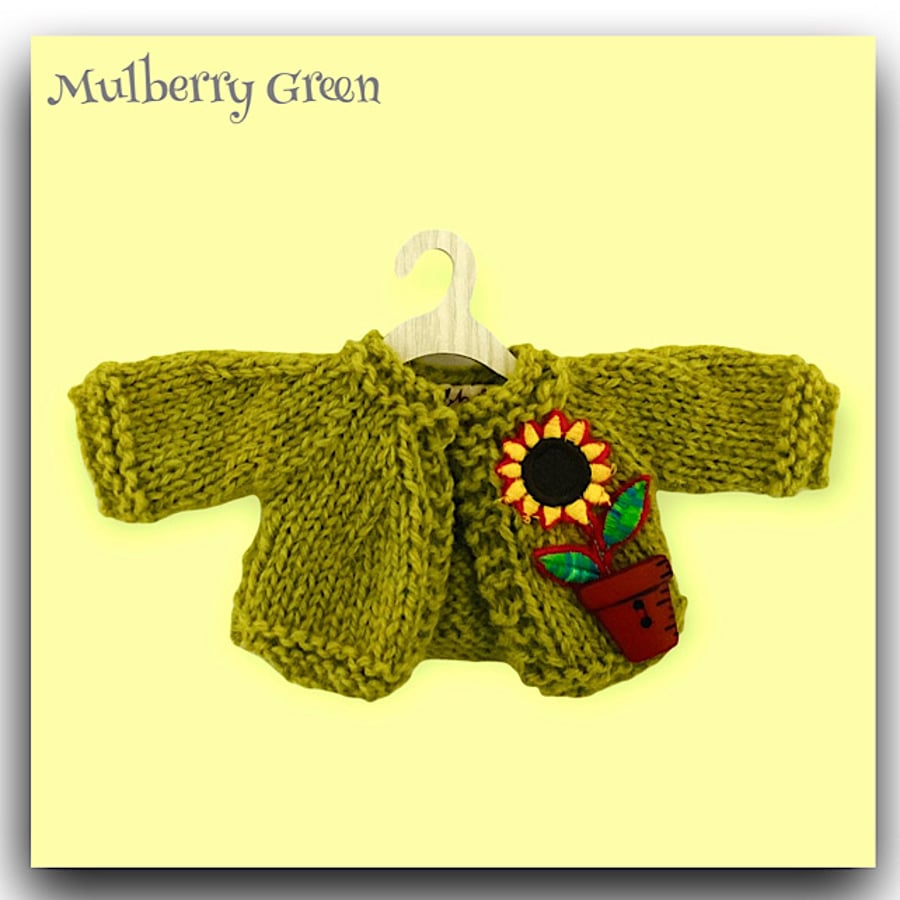Reserved for Maddie SALE ITEM - Flower Pots and Sunflowers Cropped Cardigan 