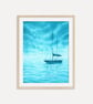 Turquoise Sailboat Archival Art Print, Sailing Regatta Wall Print, Coastal Home