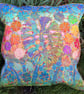 Cushions - Botanical Cushion with a Monstera Leaf and Free Machine Embroidery  - Image 1