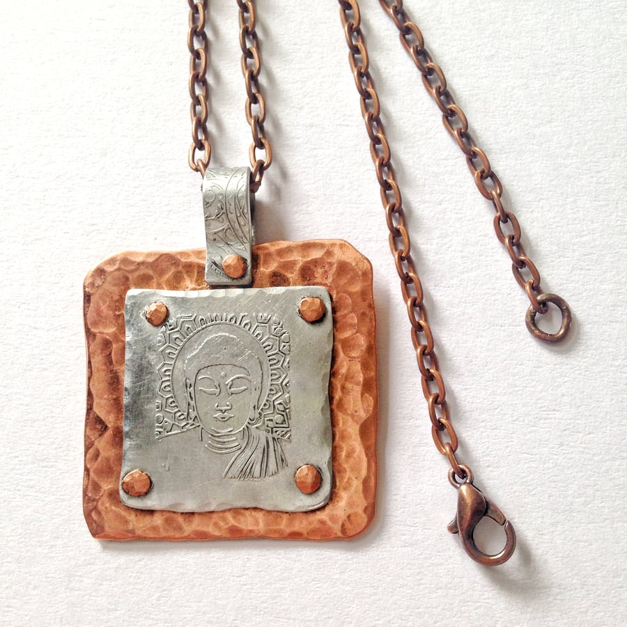Copper Buddha necklace 