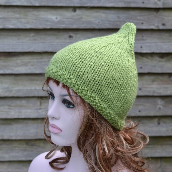 Hat Meadow Green Womens Knitted Pixie Hat