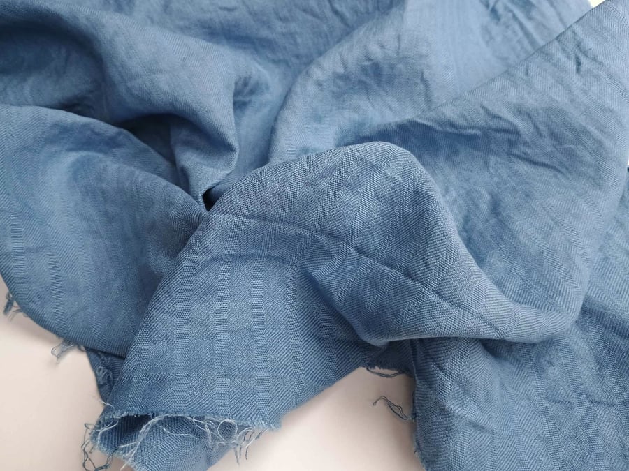 Blue linen fabric - quarter, half or metre