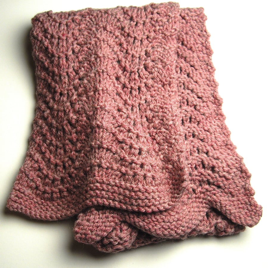 100% Wool Hand Knitted Scarf
