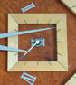 Large Diamond Pendulum Wall Clock, handmade in burr madrona and sycamore. - Image 2