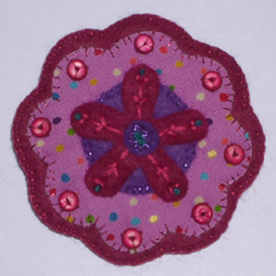 Pretty Felt Flower Brooch Corsage