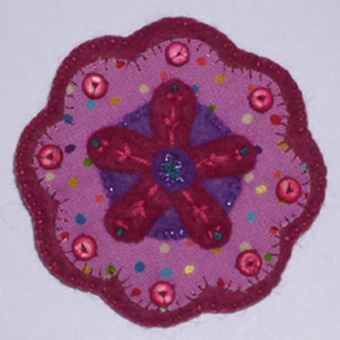 Pretty Felt Flower Brooch Corsage