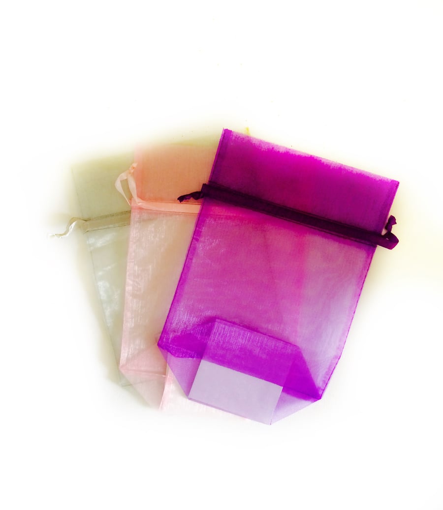 Reserved for Ursula - Draw string organza gift bags