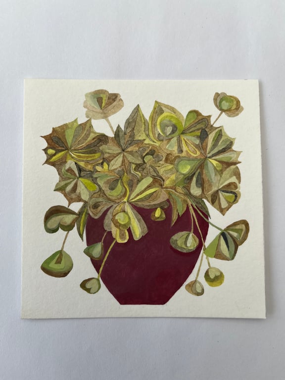Art plant original gouache painting 