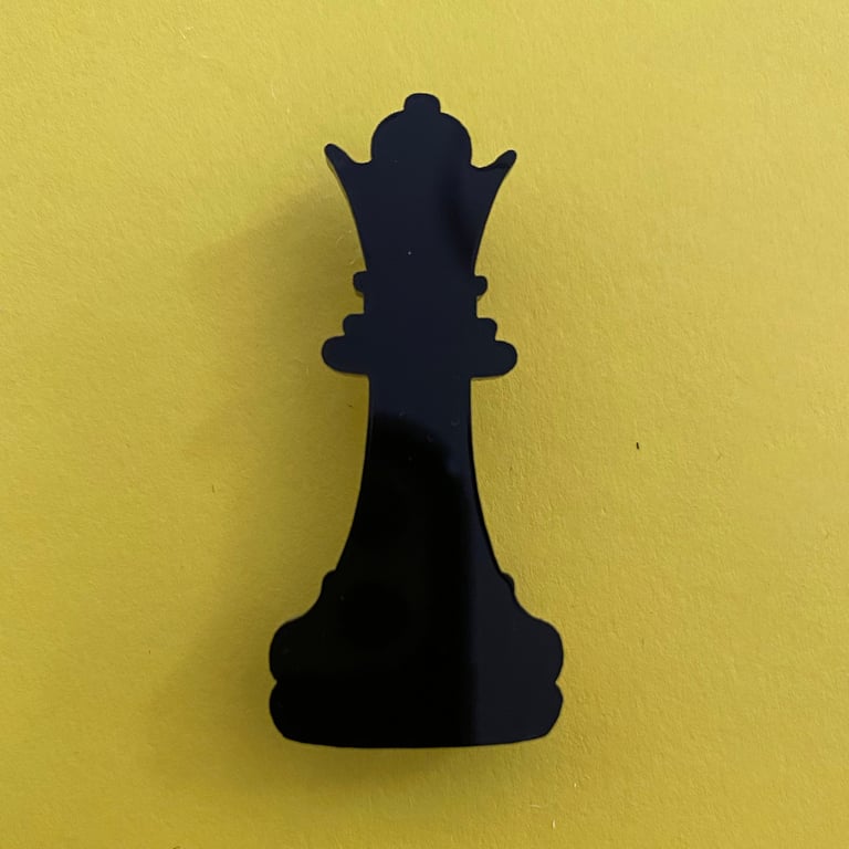 Queen chesspiece acrylic brooch