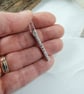 Silver Bar Necklace with Line Texture - Image 3