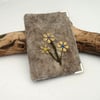 Business card, credit card wallet - felted floral design, reduced