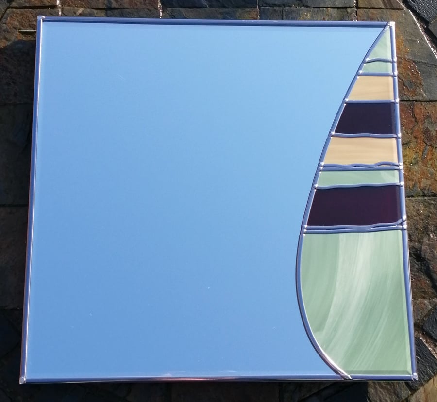 Sail is a 30cm Stained Glass Effect Led Design Wall Mirror 