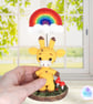 Crochet giraffe and rainbow sculpture. Giraffe ornament. Giraffe gift.  - Image 8