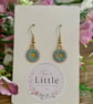 Blue Flower Dangle Earrings, Enamel Floral Charms, Handmade Jewellery - Image 5