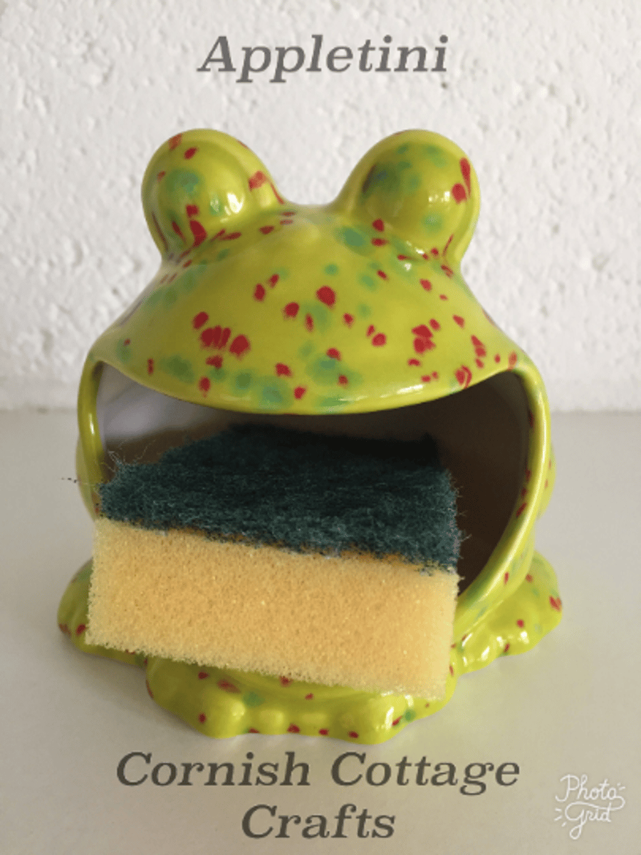 Small Ceramic Frog Kitchen Scrubby/ Sponge Holder