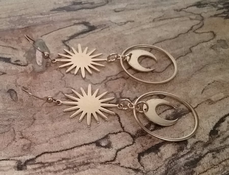 Raw Brass  Boho Earrings 