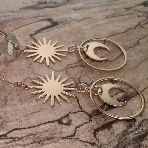 Raw Brass  Boho Earrings 