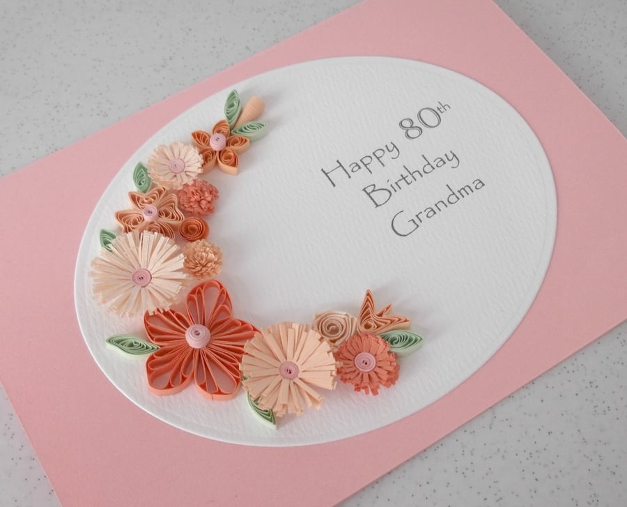 Handmade birthday card, grandma
