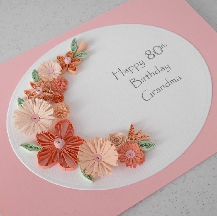 Handmade birthday card grandma Folksy